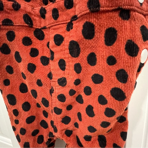 Hanna Anderson Corduroy Overalls. Animal print. Burnt Orange Size 12-18 Month - Picture 7 of 13